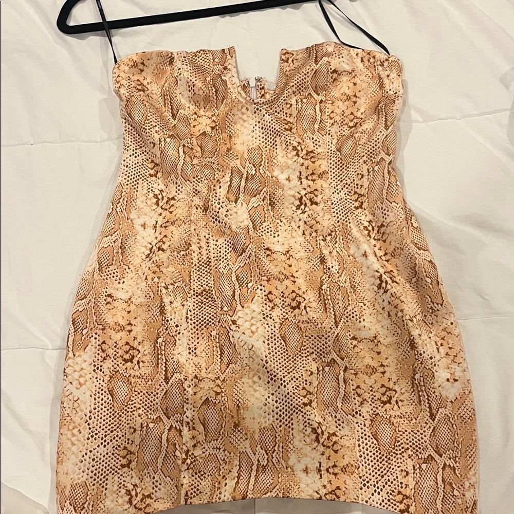Forever 21 Beige Snakeskin Tube Dress